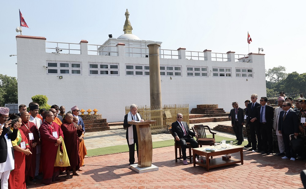 Antonio Guterres in Lumbini