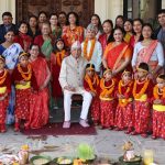 राष्ट्रपति पौडेलद्वारा शीतल निवासमा नवकन्याको पूजार्चना